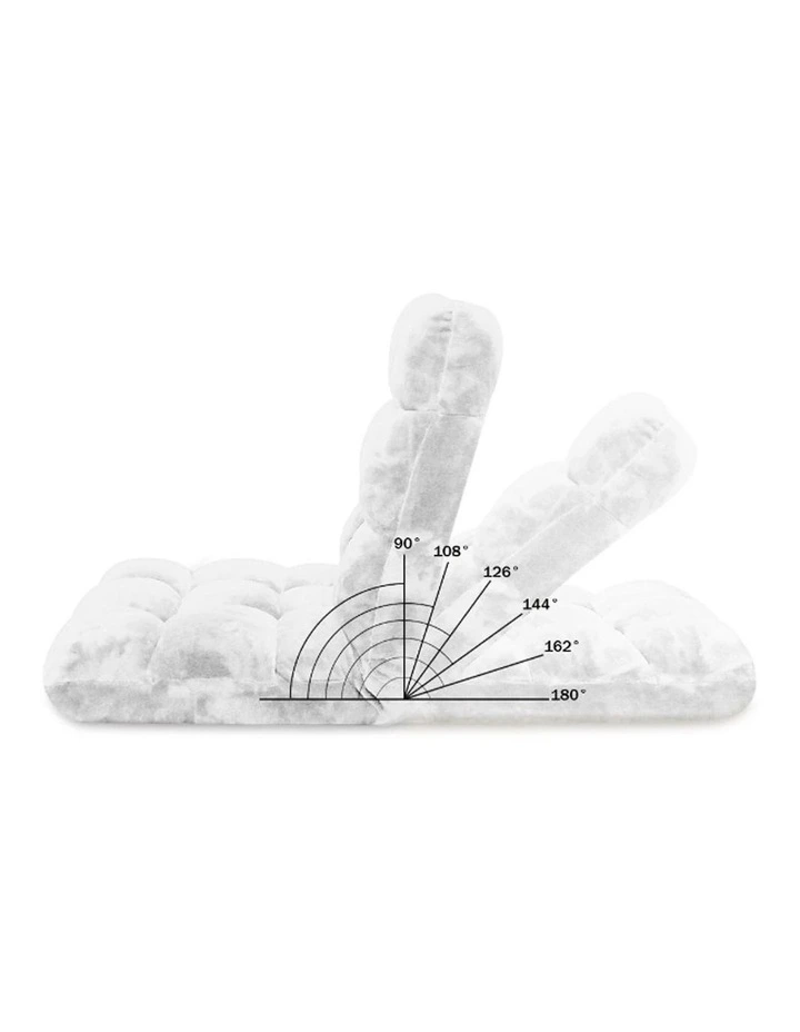 SOGA 2 Pack Adjustable Foldable Floor Recliner Chairs White image 6