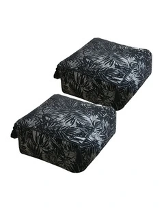 SOGA 2 Pack 50cm Pouffe Cushions Polyester with EPP Filling