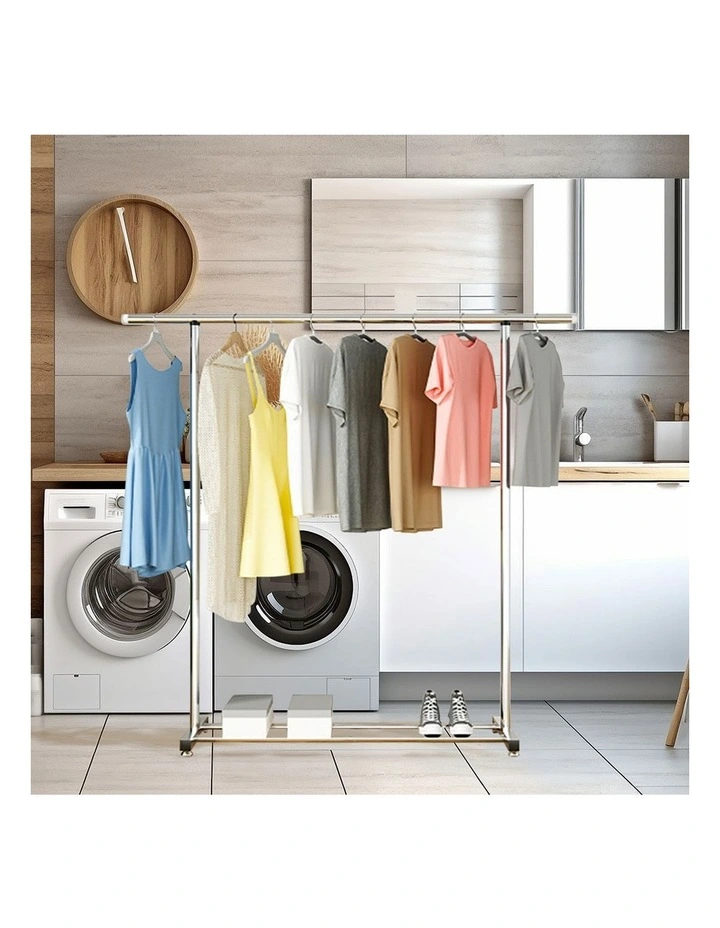 SOGA 120200cm Extendable Clothes Drying Rack with Wheels 2 Pack image 7