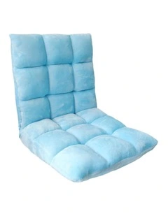 SOGA Adjustable Foldable Floor Recliner Chair Light Blue