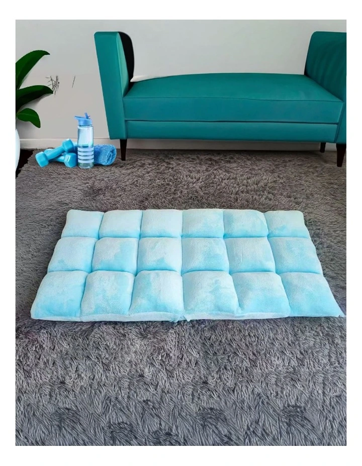 SOGA Adjustable Foldable Floor Recliner Chair Light Blue image 5