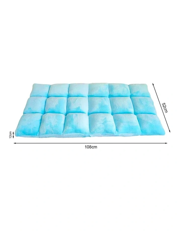 SOGA Adjustable Foldable Floor Recliner Chair Light Blue image 6