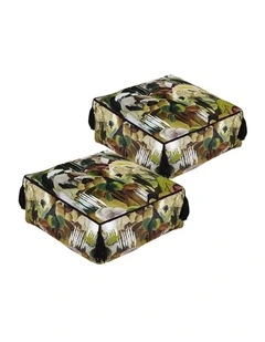 SOGA 2 Pack 50cm Pouffe Cushions Polyester with EPP Filling