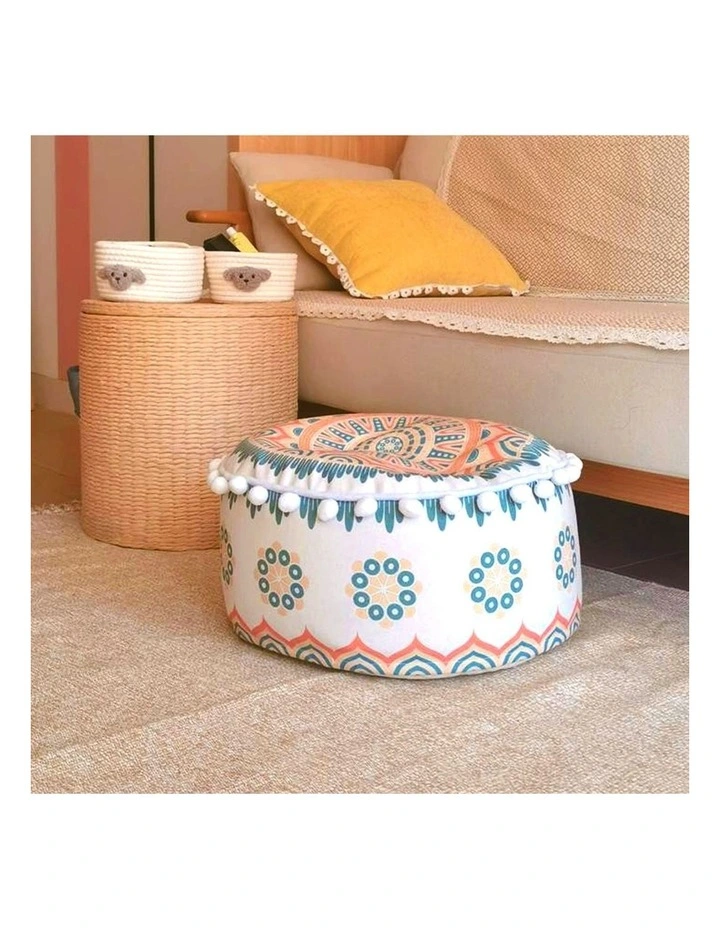 SOGA 2 Pack 50cm Pouffe Cushions Polyester Cotton with EPP Filling image 7