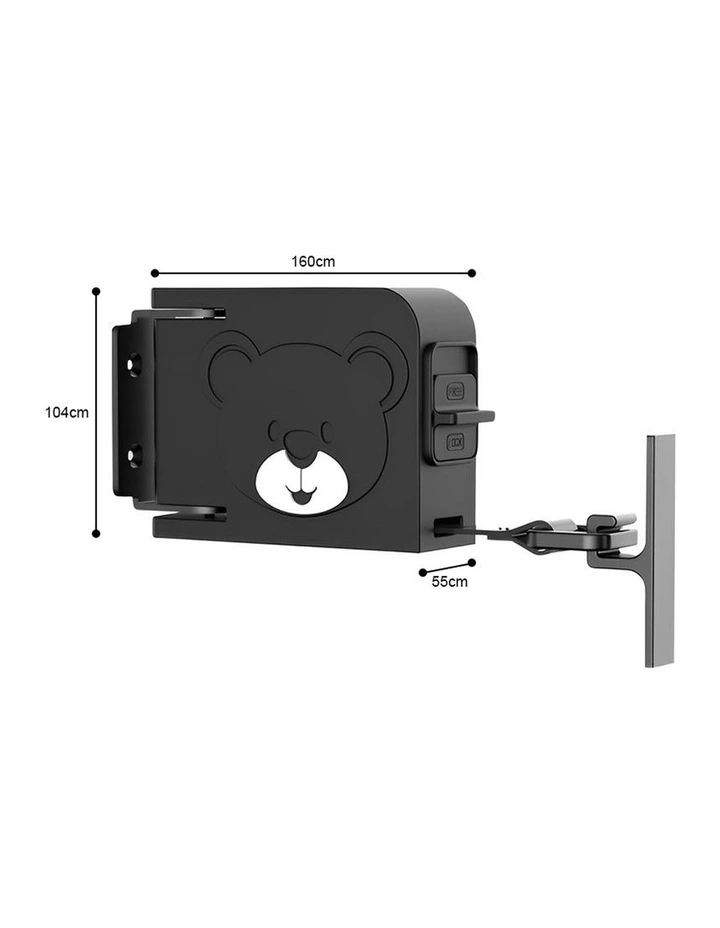 SOGA Wall-Mounted Retractable Clothesline Black image 3