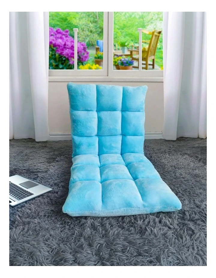 SOGA 2 Pack Adjustable Foldable Floor Recliner Chairs Light Blue image 4