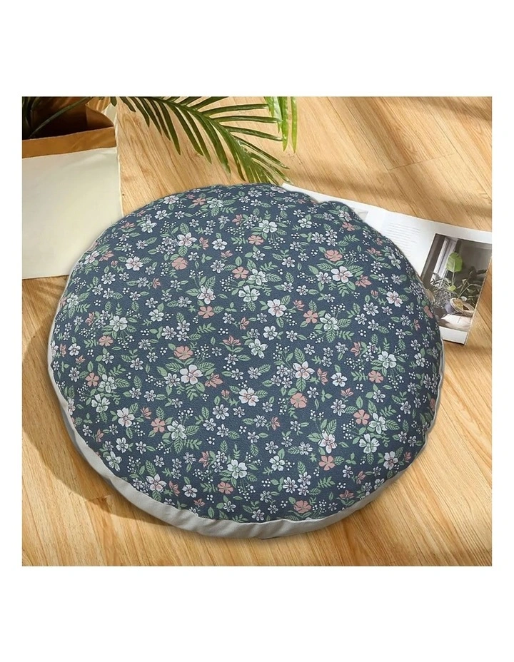 SOGA 2 Pack 45cm Pouffe Cushions Blue Polyester Cotton with EPP Filling image 4
