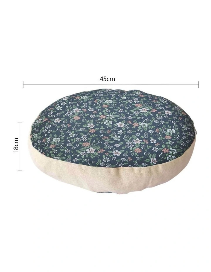 SOGA 2 Pack 45cm Pouffe Cushions Blue Polyester Cotton with EPP Filling image 5