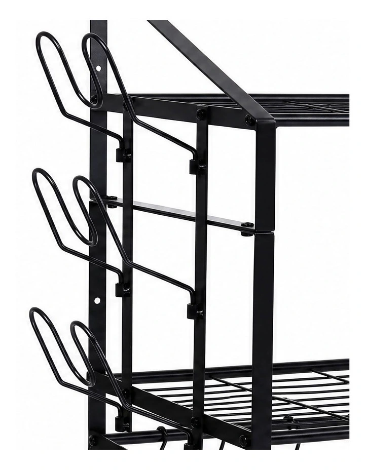 Toque Pot Rack Wall Mounted 2 Tier Hanging Cookware Organizer 20 Hooks Pan Rack image 4