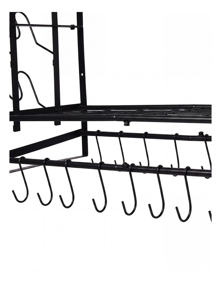 Toque Pot Rack Wall Mounted 2 Tier Hanging Cookware Organizer 20 Hooks Pan Rack image 5