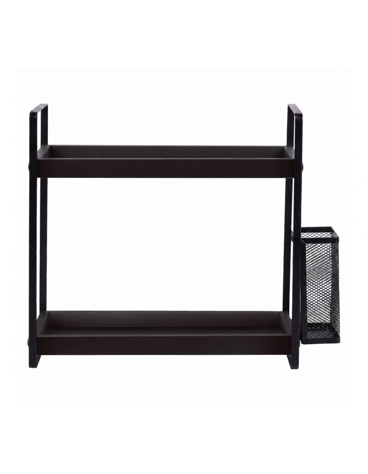 Levede 2 Tier Countertop Organiser Classic Storage Rack Bathroom Kitchen Black image 2