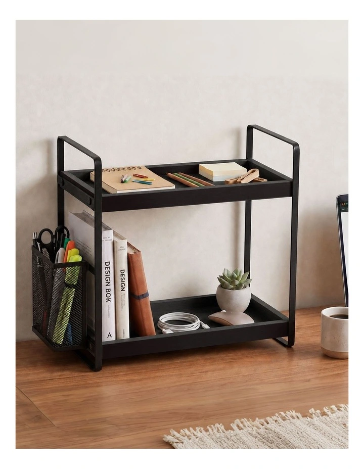 Levede 2 Tier Countertop Organiser Classic Storage Rack Bathroom Kitchen Black image 7