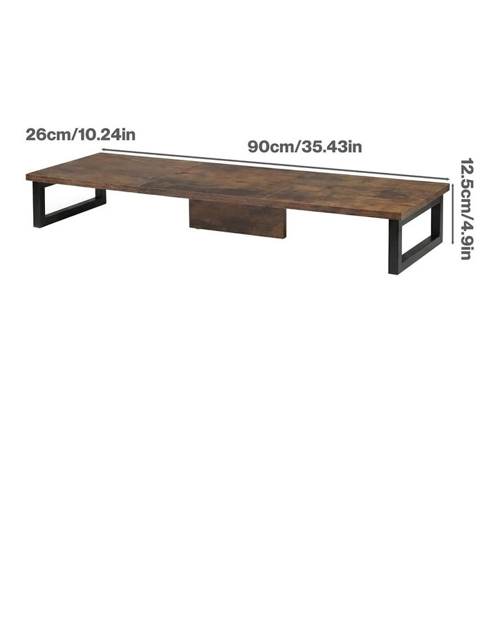 Levede Computer Monitor Stand Dual Monitor Riser Desk Shelf Ergonomic White 90cm image 3