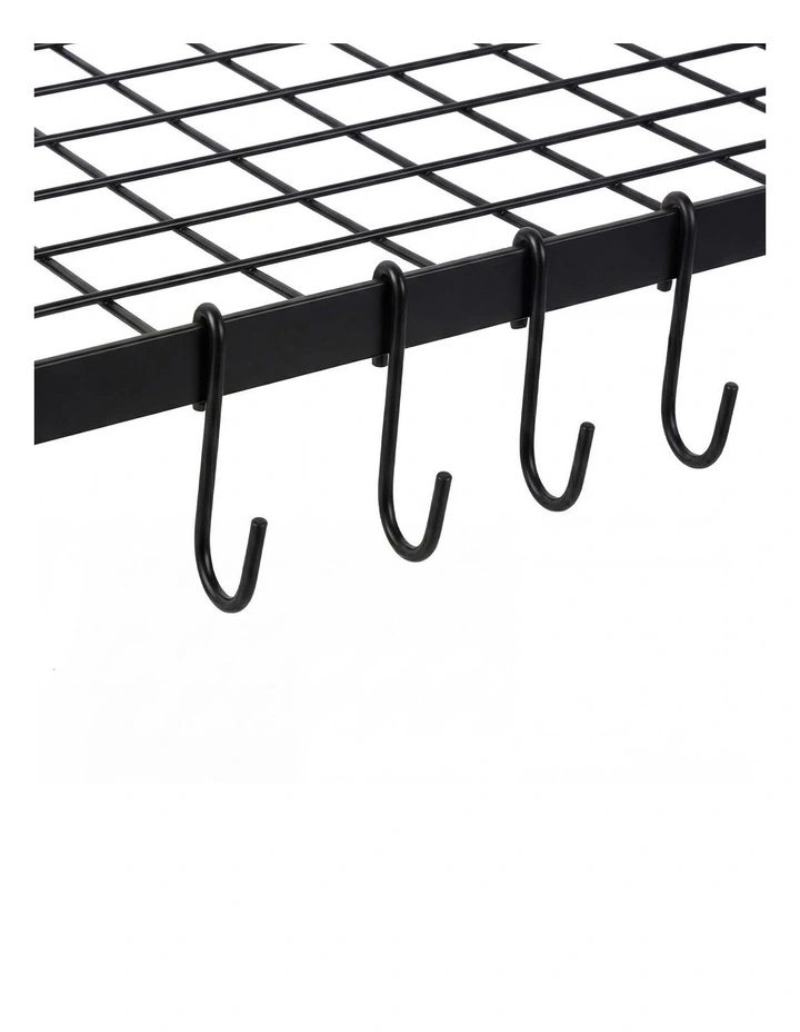 Toque Metal Pot Pan Rack Hanging Kitchen Shelf Wall Mounted Organizer 10 Hooks image 4