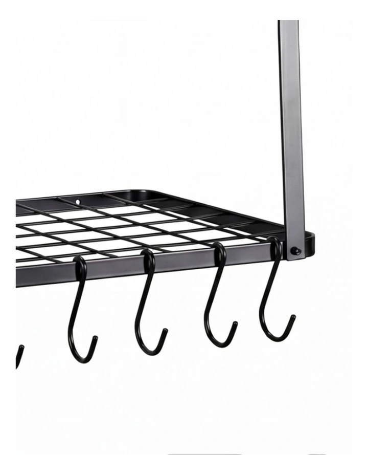 Toque Metal Pot Pan Rack Hanging Kitchen Shelf Wall Mounted Organizer 10 Hooks image 6