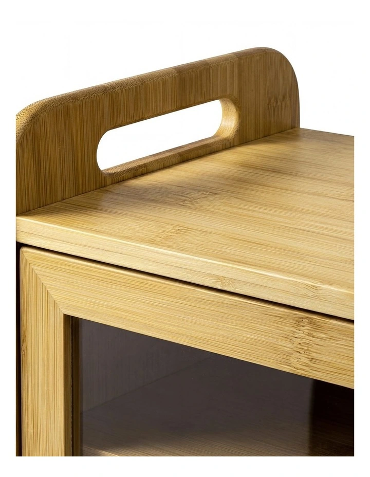 Toque Bread Bin 2 Tier Bamboo Bread Box Kitchen Counter Storage Container 20L image 6