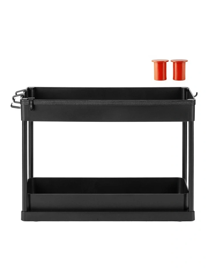 Toque 2 x Under Sink Organizer 2 Tiers Storage Sliding Drainage Kitchen Bathroom image 2