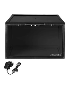 STACKED Voice Activated LED Stackable Sneaker Display Case Black