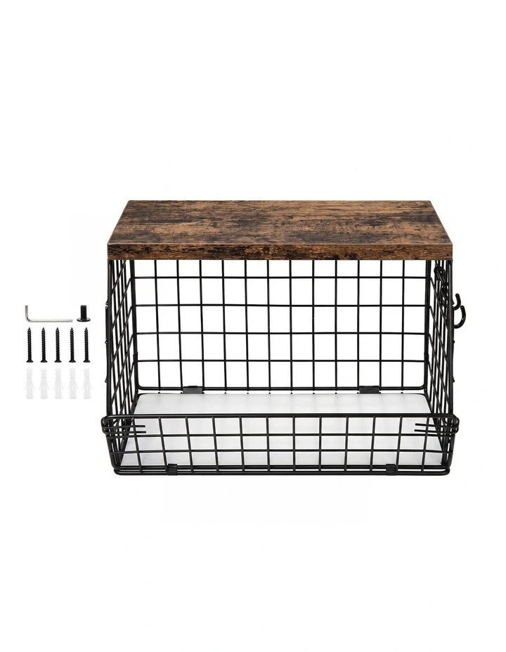 Toque Fruit Snack Storage Basket 2PCS Stackable Wall Mounted Kitchen Wood Lid image 2