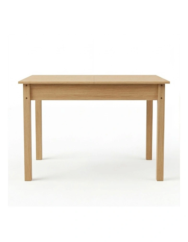Levede Extendable Dining Table Oak Finish 4-6 Seater Wooden Kitchen 110-150cm image 2