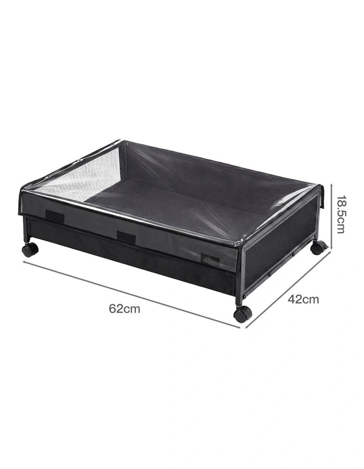 Levede Under Bed Storage Box 2PCS Wheels Clothes Organizer Dustproof 2 x 48L image 3