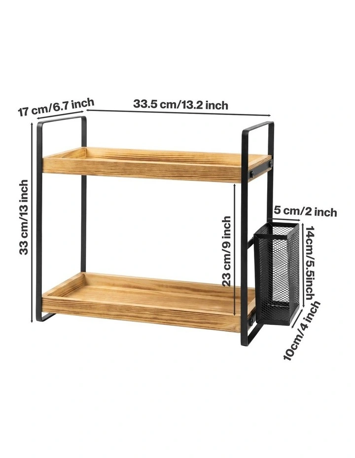 Levede 2 Tier Countertop Organiser Classic Storage Rack Shelf Bathroom Kitchen image 3
