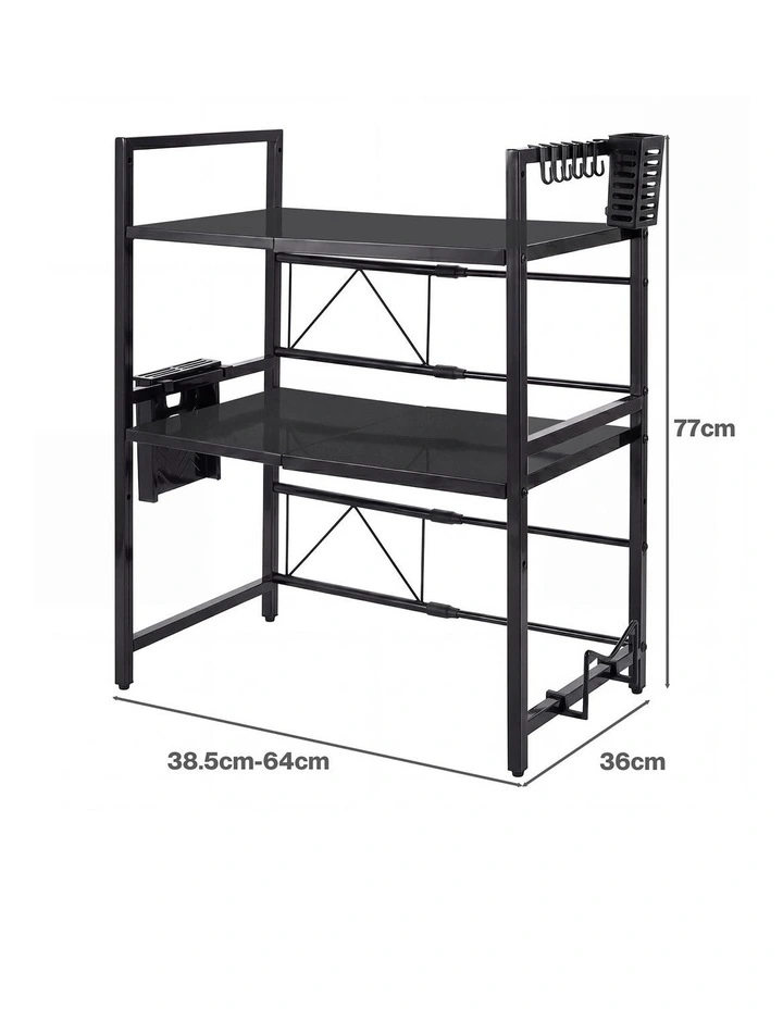 Toque Microwave Shelf 3 Tier Adjustable Extendable Kitchen Storage Rack Stand image 3