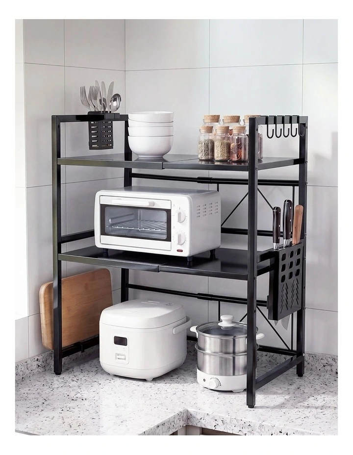 Toque Microwave Shelf 3 Tier Adjustable Extendable Kitchen Storage Rack Stand image 7