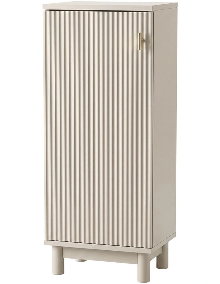 Levede Bathroom Cabinet Freestanding Storage Cupboard Slim 3 Tier Shelves Cream image 1
