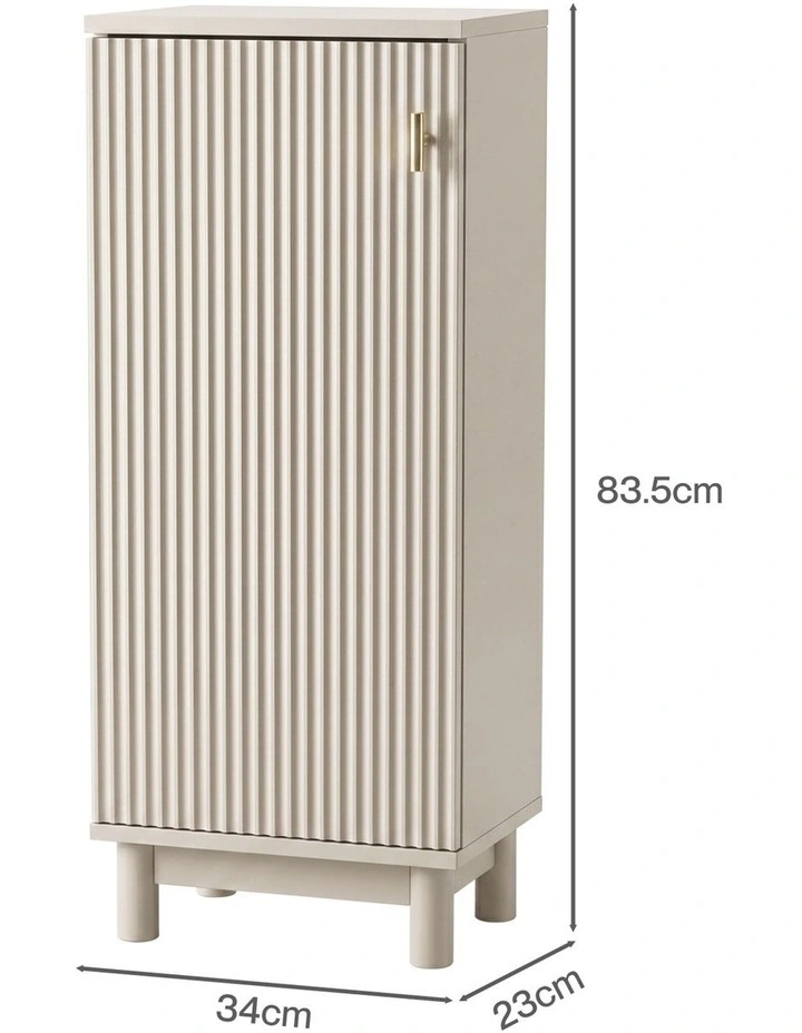 Levede Bathroom Cabinet Freestanding Storage Cupboard Slim 3 Tier Shelves Cream image 3