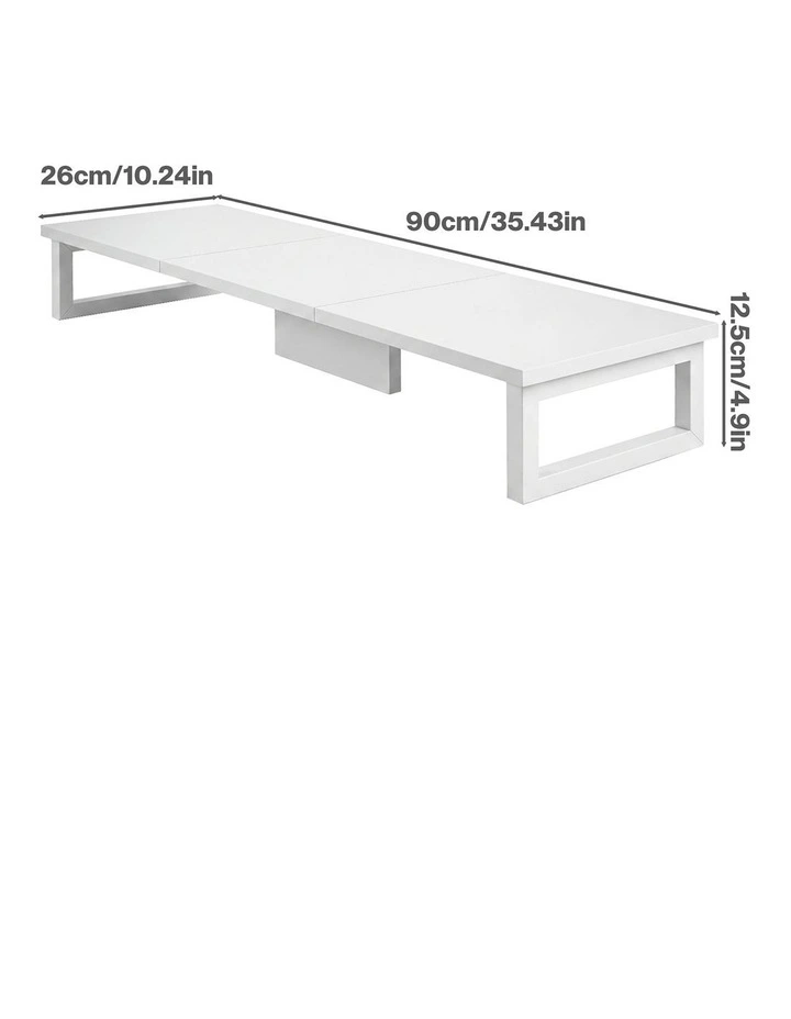 Levede Dual Monitor Stand Riser Desk Laptop Computer Organizer Laptop Shelf 90cm image 3