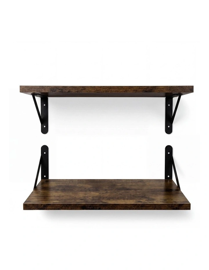 Levede Floating Shelves 2Pcs Deep Wall Mounted Rustic Storage Book Shelf Bedroom image 1