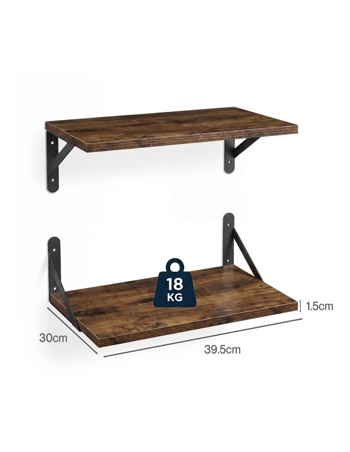 Levede Floating Shelves 2Pcs Deep Wall Mounted Rustic Storage Book Shelf Bedroom image 3