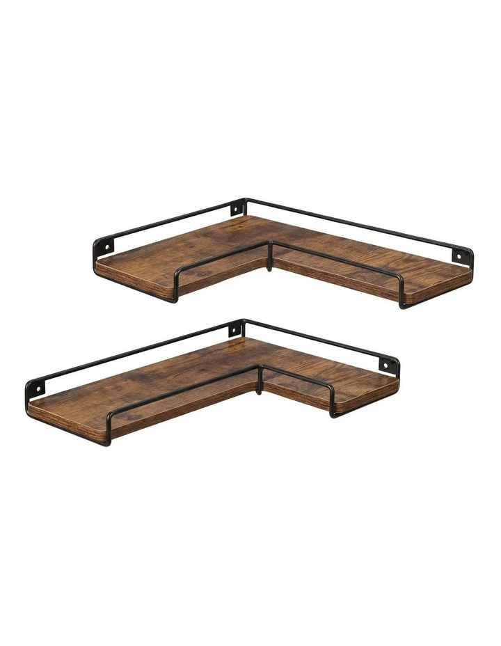 Levede Floating Shelf DIY Corner Wall Shelf 2Pcs Storage Display Rack Bedroom image 1