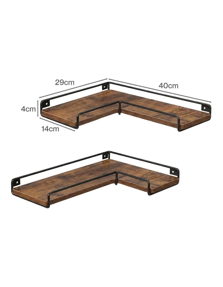 Levede Floating Shelf DIY Corner Wall Shelf 2Pcs Storage Display Rack Bedroom image 3