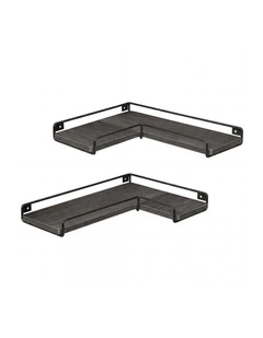 Levede Floating Shelves 2Pcs DIY Corner Wall Shelf Storage Display Rack Bedroom