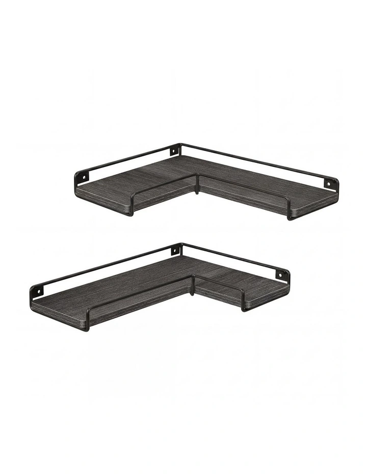 Levede Floating Shelves 2Pcs DIY Corner Wall Shelf Storage Display Rack Bedroom image 1