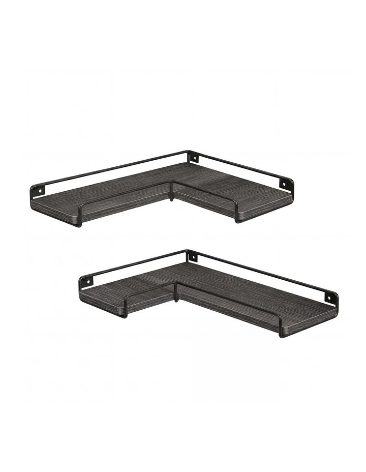 Levede Floating Shelves 2Pcs DIY Corner Wall Shelf Storage Display Rack Bedroom image 2