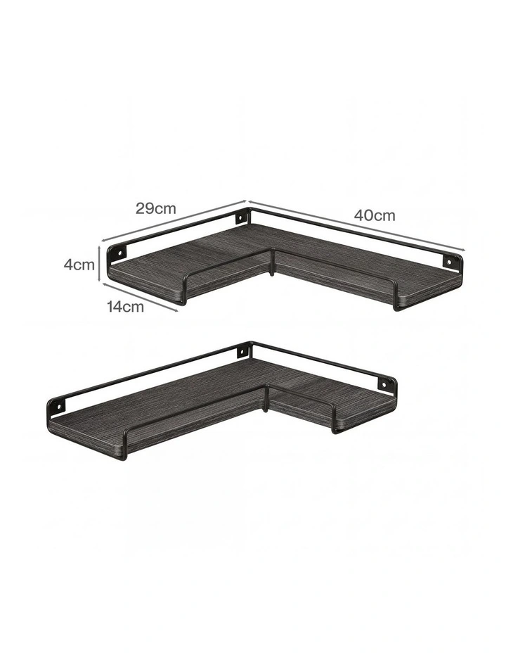 Levede Floating Shelves 2Pcs DIY Corner Wall Shelf Storage Display Rack Bedroom image 3