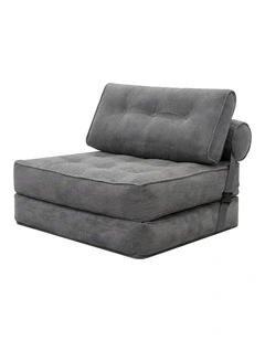 Levede Convertible Sofa Bed Foldable Single Sleeper Bed Compact Living Room Grey