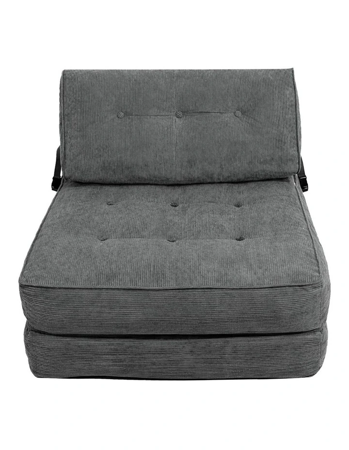 Levede Convertible Sofa Bed Foldable Single Sleeper Bed Compact Living Room Grey image 2
