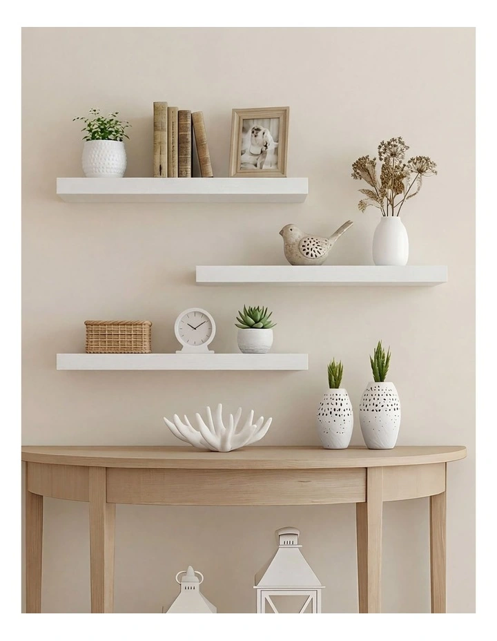 Levede Floating Wall Shelf 3 PCS DIY Wall Mounted Bookshelf Display Storage Rack image 7