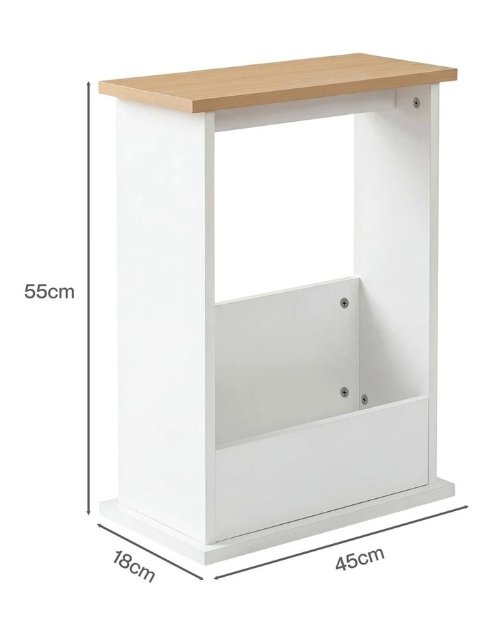 Levede Slim Side Table Magazine Rack Narrow Sofa End Table Storage Living Room image 3