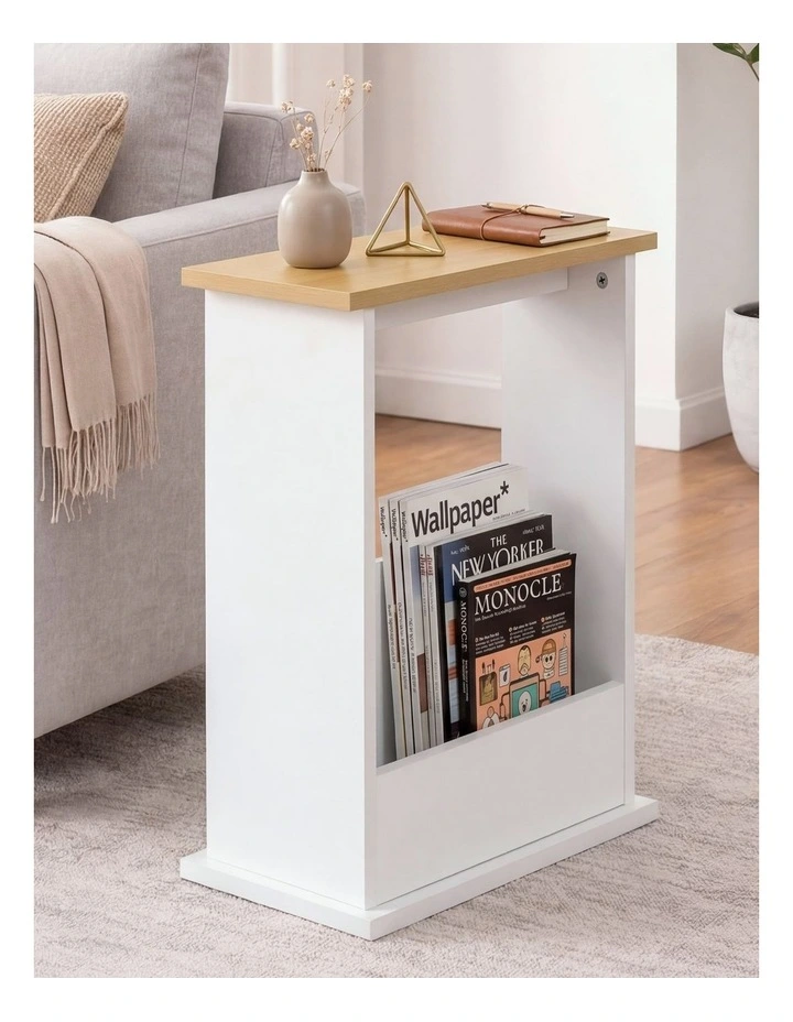Levede Slim Side Table Magazine Rack Narrow Sofa End Table Storage Living Room image 7