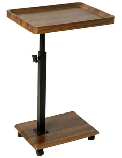 Levede C Shaped Side Table Height Adjustable Rolling 360 Swivel Top End Table
