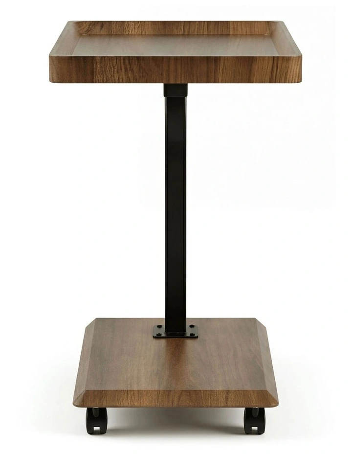 Levede C Shaped Side Table Height Adjustable Rolling 360 Swivel Top End Table image 2