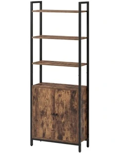 Levede 6 Tier Bookshelf Storage Cabinet Bookcase Display Adjustable Shelves Door