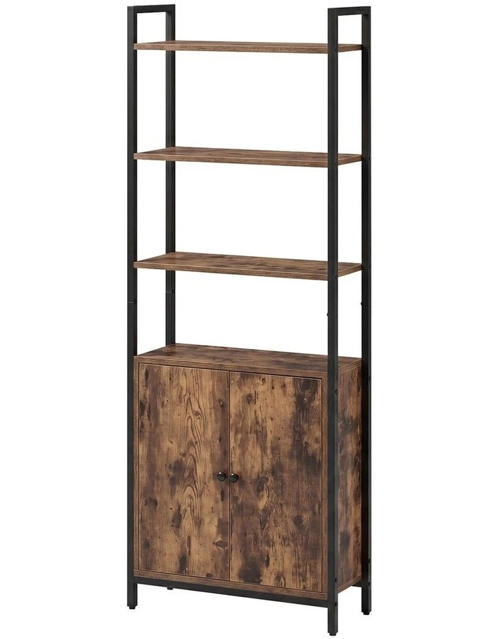 Levede 6 Tier Bookshelf Storage Cabinet Bookcase Display Adjustable Shelves Door image 1