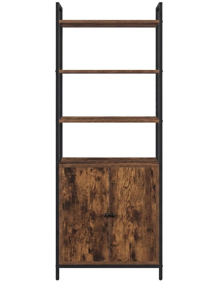 Levede 6 Tier Bookshelf Storage Cabinet Bookcase Display Adjustable Shelves Door image 2
