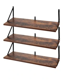 Levede Floating Shelves 3 Pcs Wall Mounted Rustic Storage Display Rack Bedroom